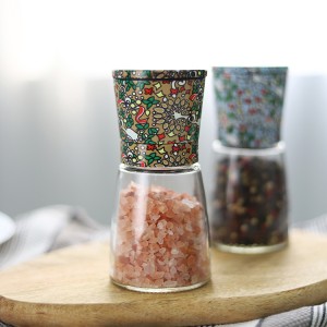 ODM Customized Handheld Pepper Grinder with Floral Pattern