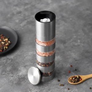 Custom 4 Stacked Refillable Pepper Grinder