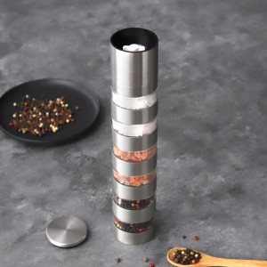 Custom 6-Layer Metal Salt & Pepper Grinder with Adjustable Ceramic Burr