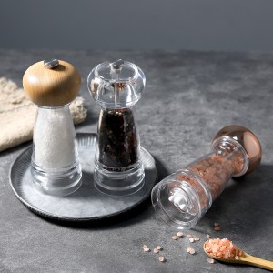 Custom Classical Handheld Pepper Grinder with Acrylic Bottle