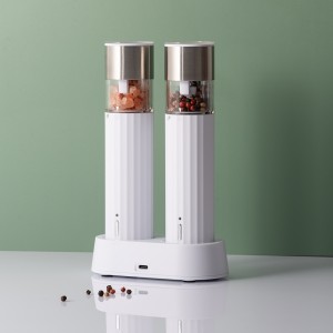 Custom Electric Salt and Pepper Grinder Set with Wireless Charging Base