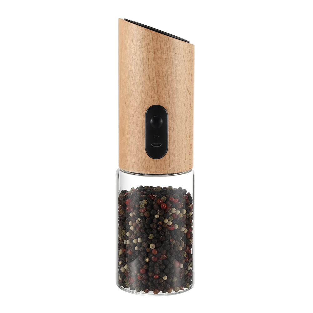 Custom Gravity Wooden Salt and Pepper Grinder with Rechargeable Battery