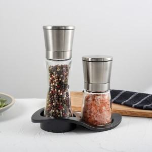 Custom Manual Metal Salt and Pepper Grinder Set