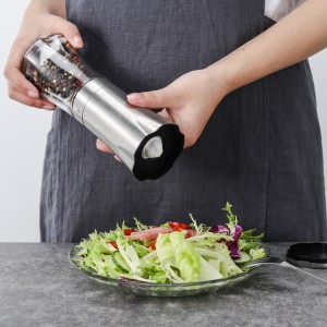 Custom Metal Battery Operated Pepper Grinder with Ceramic Burr