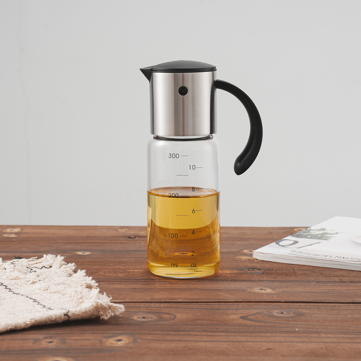 Custom Metal Gravity Olive Oil Dispenser Bottle with No-Drip Spout 1