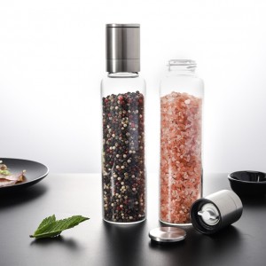 Customized Glass Salt And Pepper Grinder Set