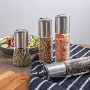 ODM Customized Metal Spice Grinder with Glass Jar