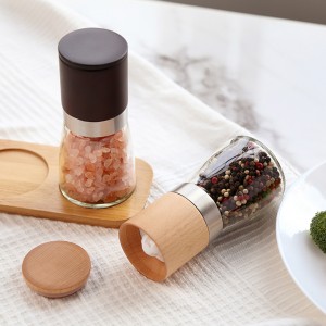 ODM Wood Adjustable Salt and Pepper Grinder Set