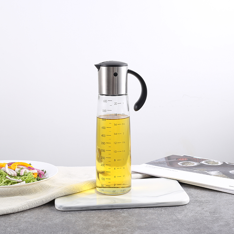 OEM Custom 600ml Gravity Oil Dispenser with Glass Jar