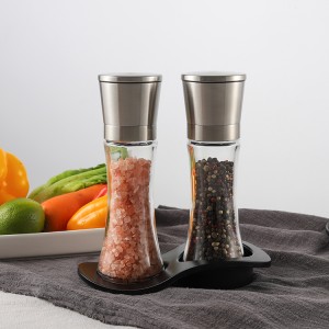 OEM/ODM Metal Pepper Grinder Set with Glass Jar