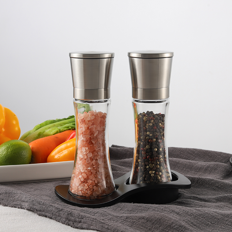 OEM/ODM Metal Pepper Grinder Set with Glass Jar