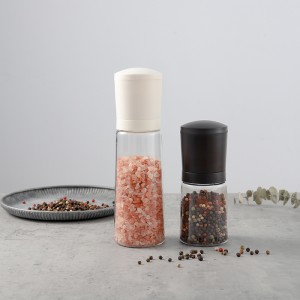 OEM&ODM Plastic Manual Pepper Grinder with Glass Jar
