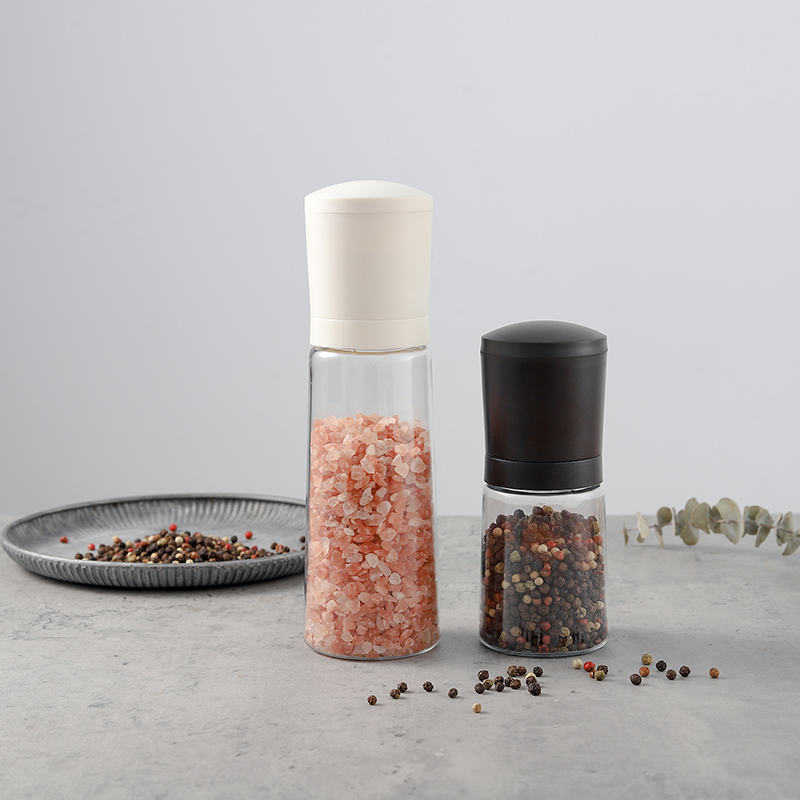 OEM&ODM Plastic Manual Pepper Grinder with Glass Jar 6