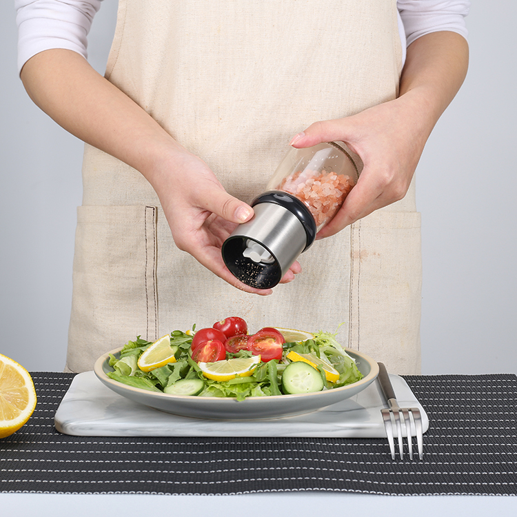 OEM&ODM Stainless Steel Manual Salt and Pepper Grinder with Ceramic Burr 2