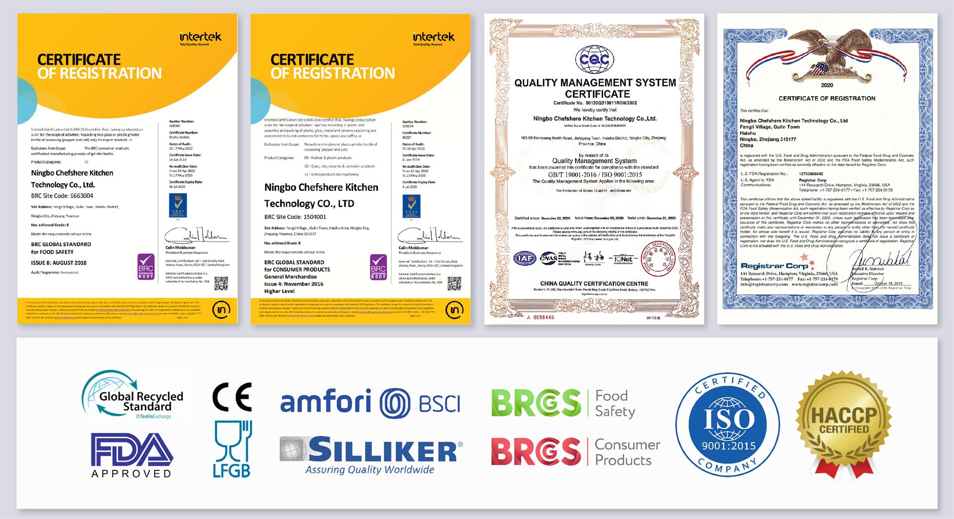 kitchenware factory certificate